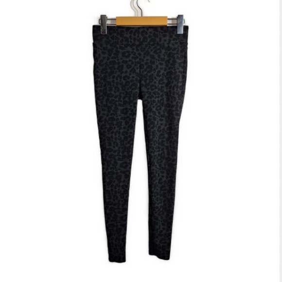 Loft by Ann Taylor Womens Ponte Knit Leggings Black Gray Animal Print Size XS - Picture 2 of 6